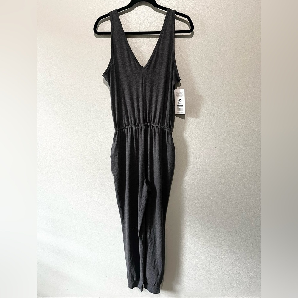 MARIKA-NWT Dark Grey Charcoal Sleeveless Stretchy Soft Jumpsuit Size M